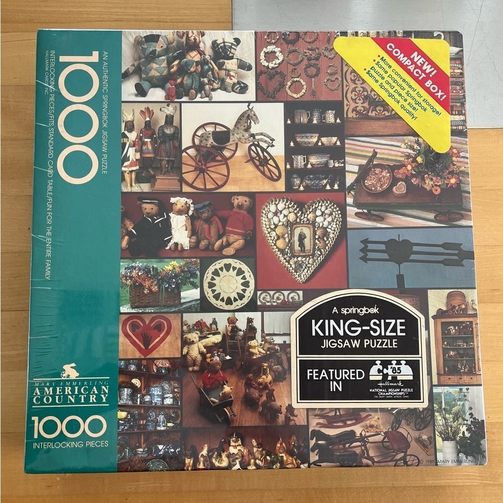 Vintage 1985 American Country 1000 pc Springbok Puzzle New Antiques/Toys/Bears